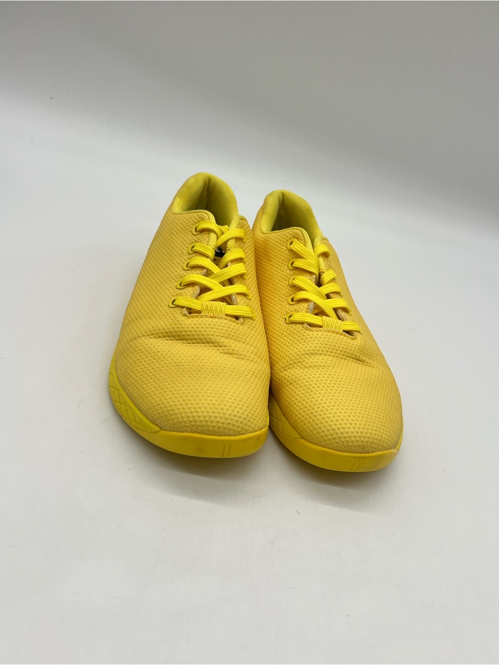 Nobull Trainer Yellow Lemon Drop Knit Men’s Sz 9 Runner Lace Up Sneakers Shoes